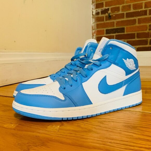 Nike Air Jordan 1 Retro Mid Unc / University Blue 554724-106 Size 12 - Picture 9 of 16
